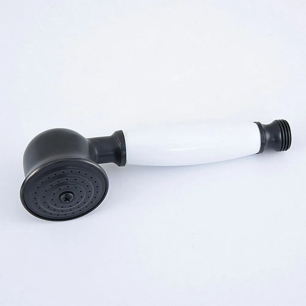 Black Oil Rubbed Brass White Ceramic Bathroom Shower Head Water Saving Hand held Sprayer Tap Nhh061