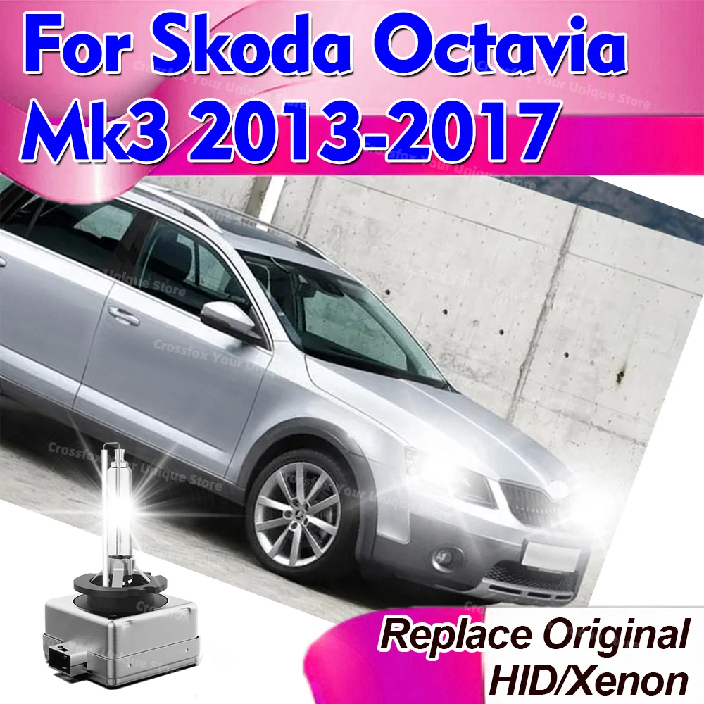 

2x High Bright HID Xenon Headlight D3S D3 6000K 8000K 10000K For Skoda Octavia Mk3 2013 2014 2015 2016 2017 Auto Bulbs 12V DC