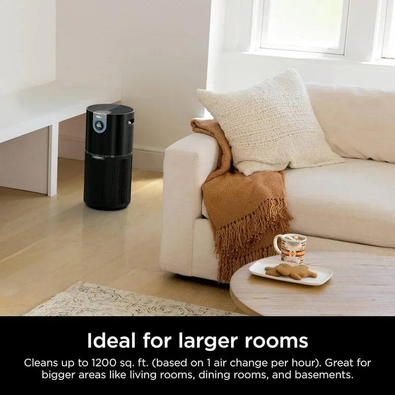D2BShark Clean Sense Air Purifiers with HEPA Filter,Covers Up To 1200 Sq Ft,Removes Smoke,Dander,Allergens,and Dust,HP202