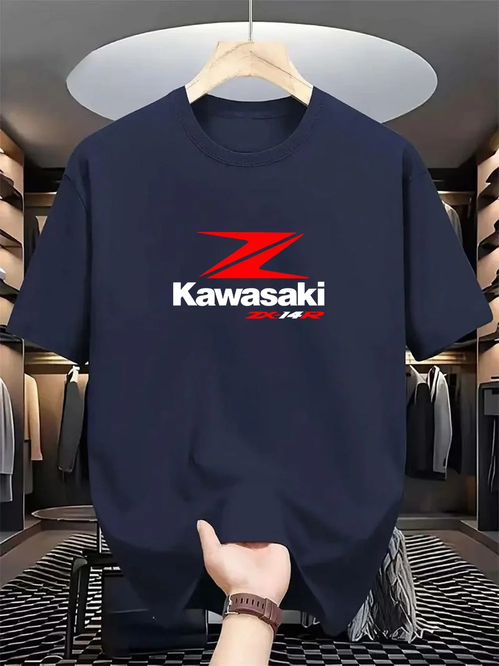 

2025 new Kawasaki Z motorcycle enthusiast T-shirt, men's short sleeved summer T-shirt, casual and comfortable quick drying top