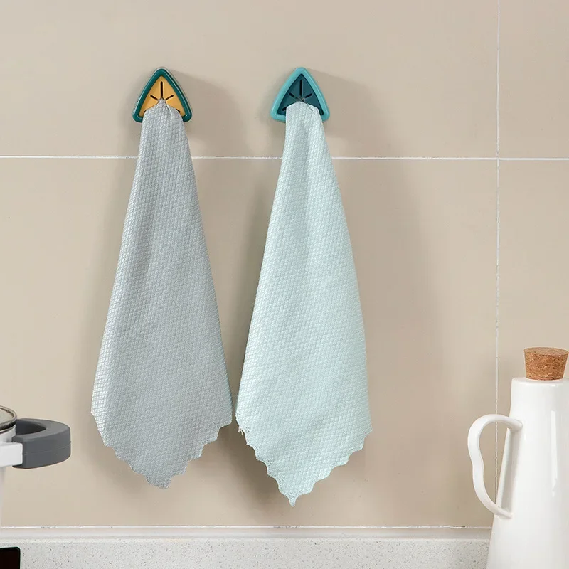 Towel Rack  Bathroom Organizer Rack Towels Storage Washcloth Clip Bathroom Kitchen Accessories Tool Punch Free