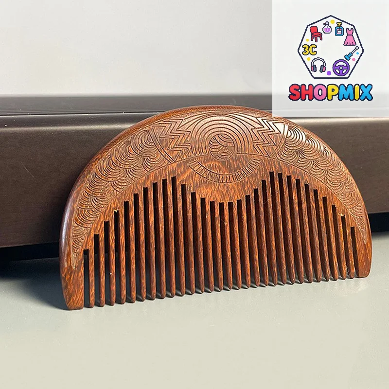 Pocket Wooden Comb Natural Black Gold Sandalwood Super Wide Tooth Wood Combs No Static Lice Beard Comb Hair Styling
