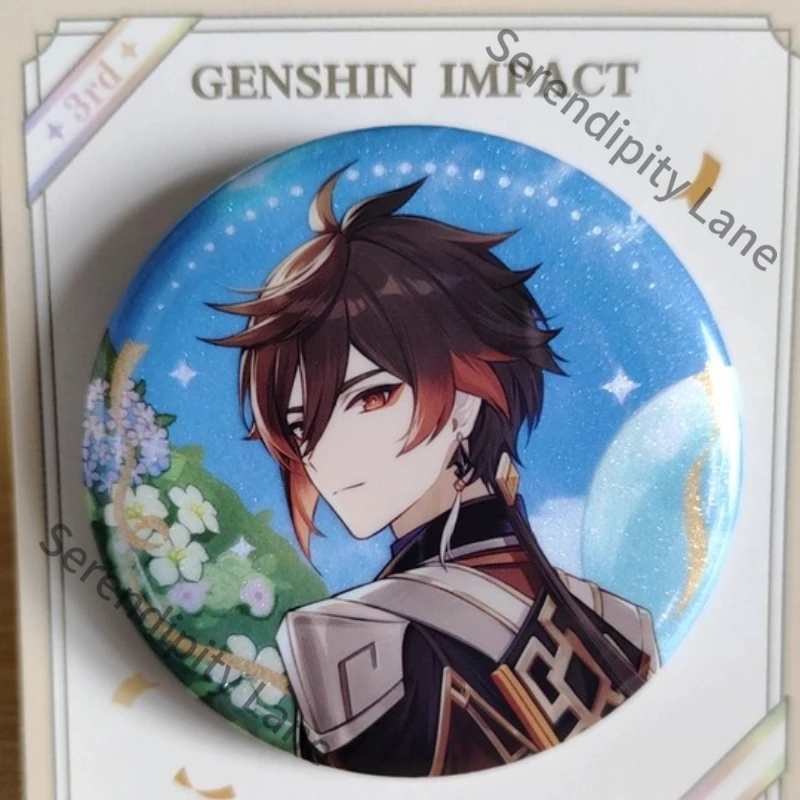 Genshin Impact Zhongli Raiden Shogun Nahida Venti Badge Anniversary Celebration Series Ambitus Cosplay Gift Game Emblem Official