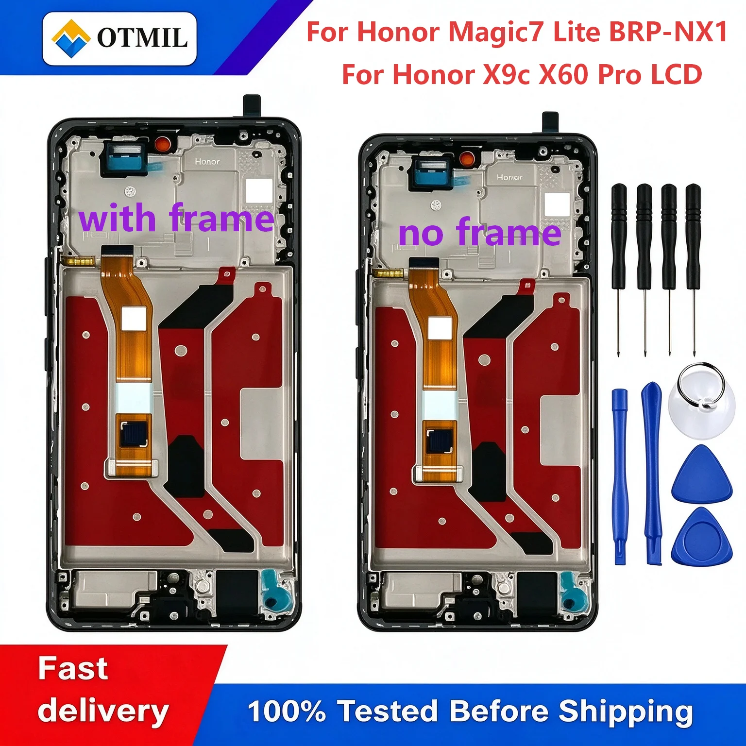 6.78'' AMOLED Display For Honor Magic7 Lite BRP-NX1 For Honor X9c X60 Pro LCD Touch Screen Digitizer Assembly With Frame