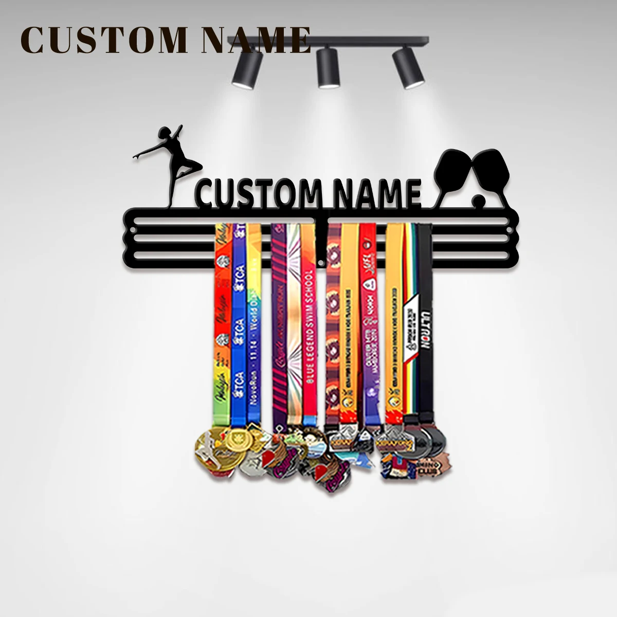 1pc Custom Table Tennis Metal Medal Hanger Holder,Personalized Number Medal Display Rack for Sports Awards,Home Decor Gift