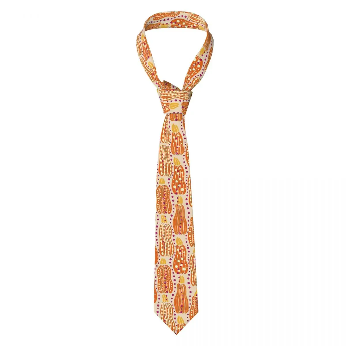 Yayoi Kusama Polka Pumpkin Necktie for Men Silk Polyester Slim Neck Ties Wedding Accessories Tie Casual Gravatas