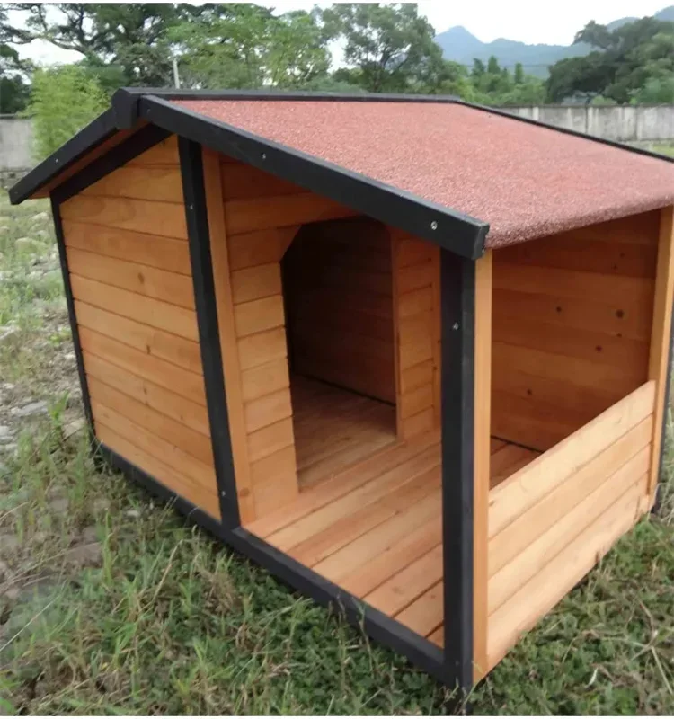 factory custom High Quality With Porch Wooden Luxury Outdoor Dog House