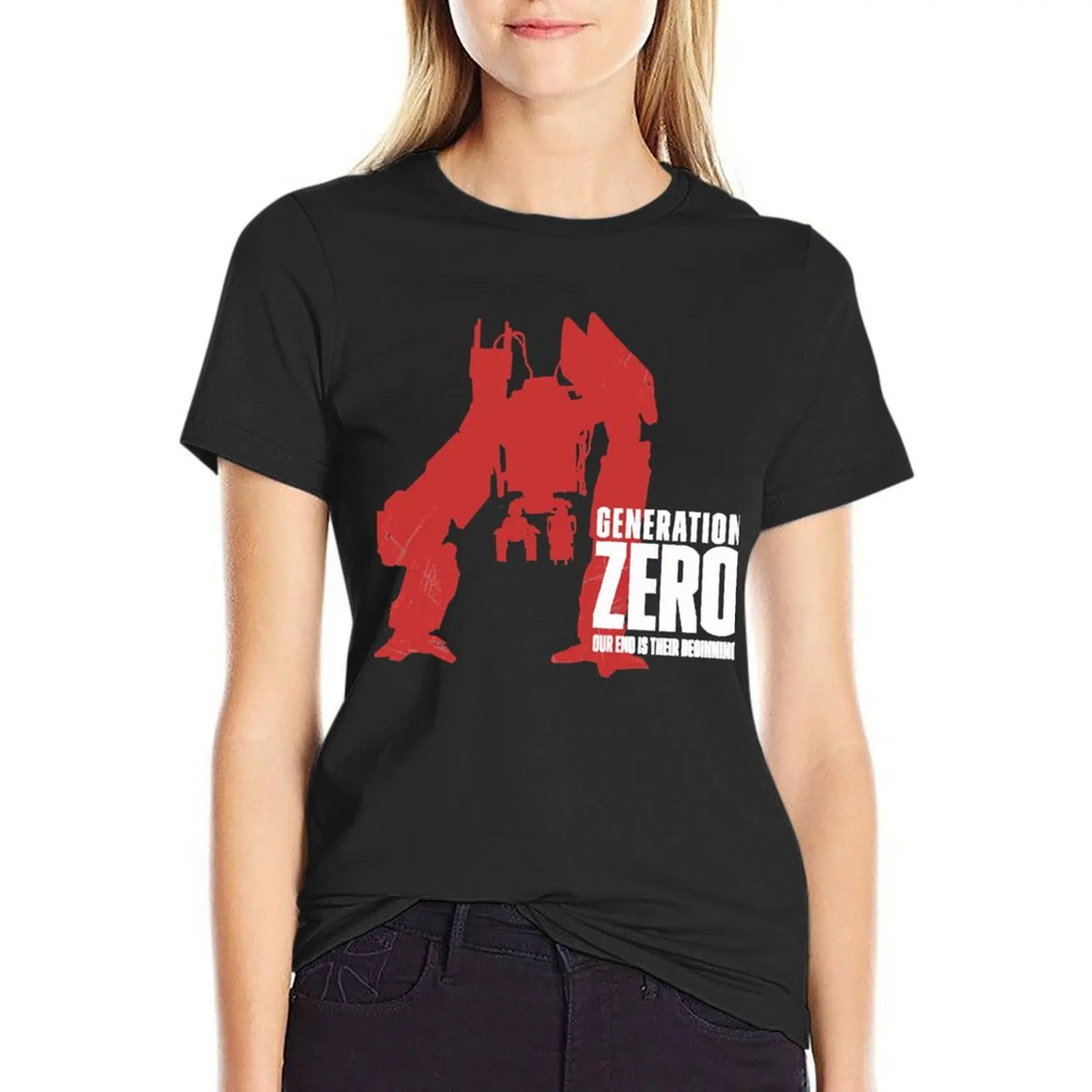 Camiseta clásica Generation Zero para mujer, Ropa de señora, camisetas divertidas de gran tamaño para mujer, gráfico