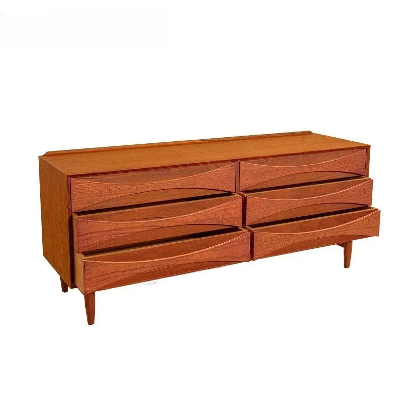 

Six drawer cabinet teak solid wood six chest cabinet locker medieval living room dining room side cabinet
