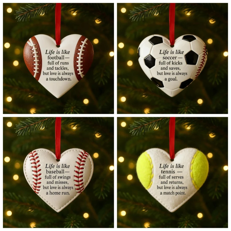 الإبداعية الجلود على شكل قلب الكرة الإنجليزية الجملة الدافئة قلادة الديكور معنى تذكارية ديكور السيارات الداخلي #1