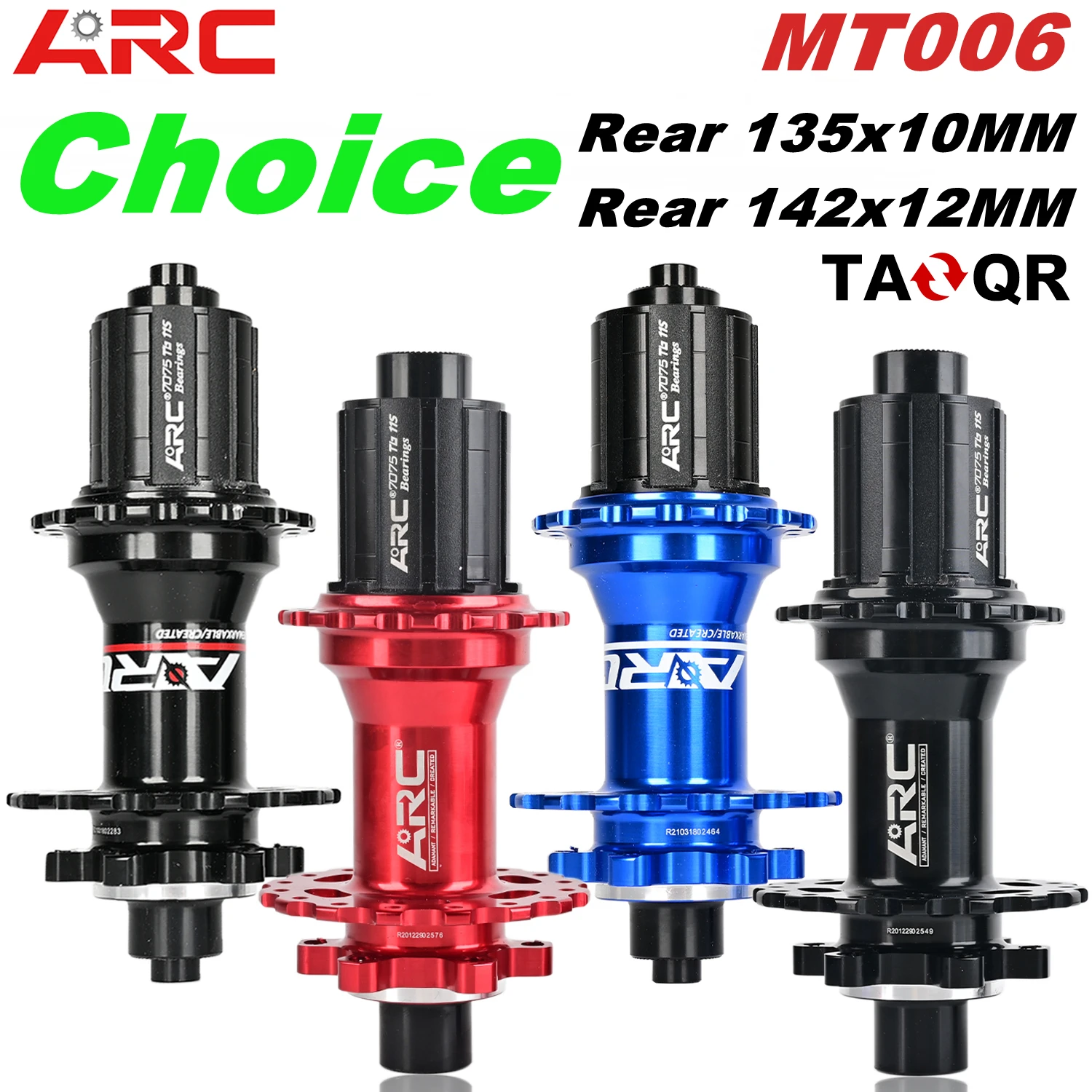 ARC MT006 Mountain Bike Front Rear Hub with Sealed 4 NBK Bearings, 28/32/36 Holes, Six Nail Disc Brake, 8/9/10/11 Speed, 4 Pawls