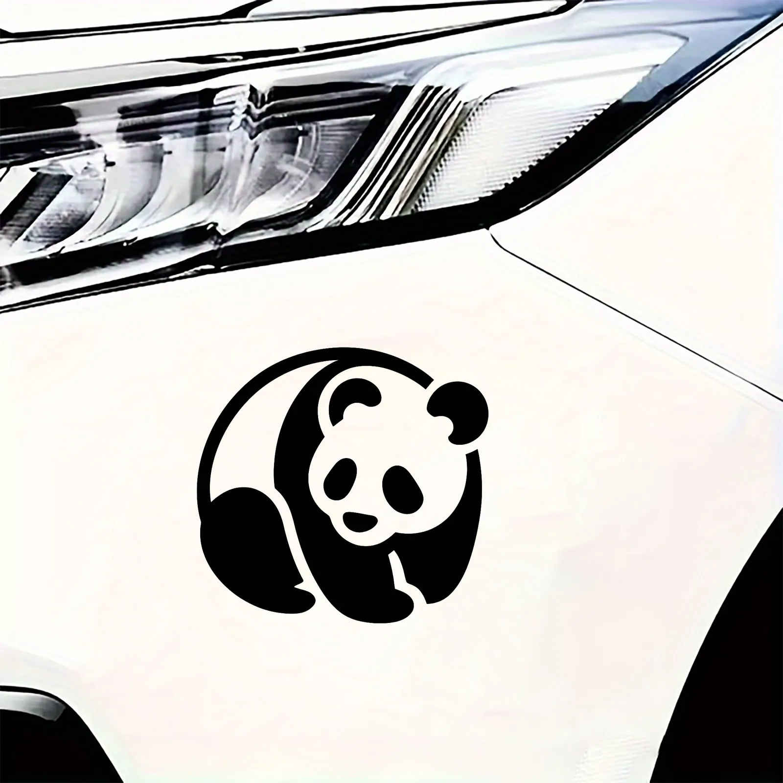 

2D flat stier, cute panda pattern vinyl car decal durable sticker for cars, trucks and sports vehicles, black bumper sticker