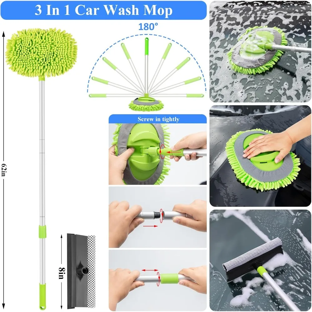 42Pcs Car Wash Detailing Kit Cleaning Bucket Large Wash Mitt Towels Complete Interior Exterior Car Washing Supply Set Blue