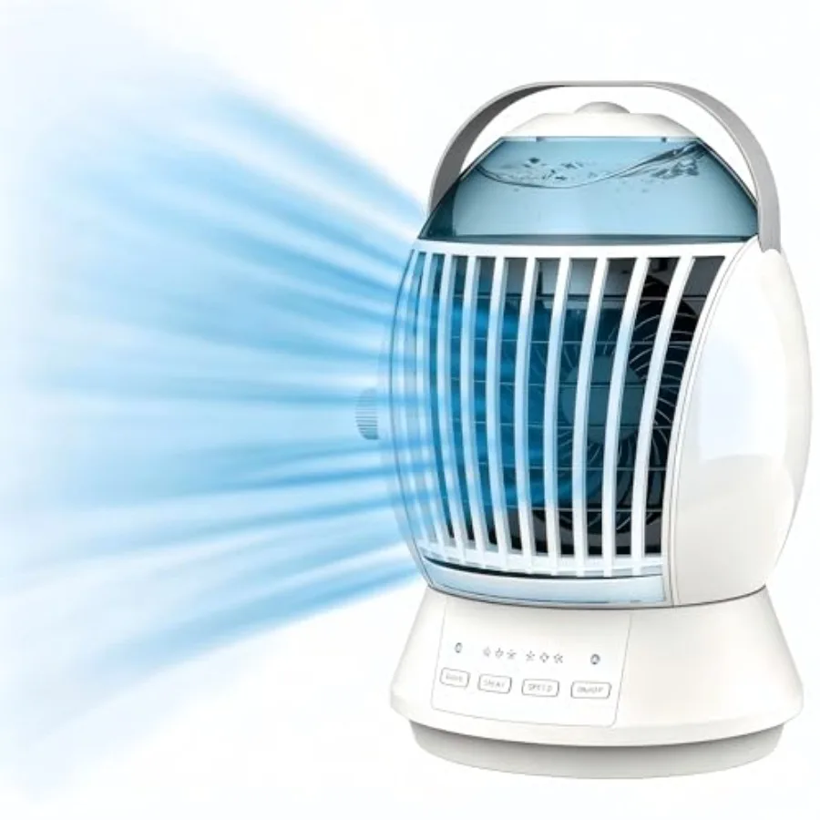 

Portable Air Conditioners for room car bedroom office outdoor use, ABS plastic body, white, 3-in-1 cooling fan with smart/sleep