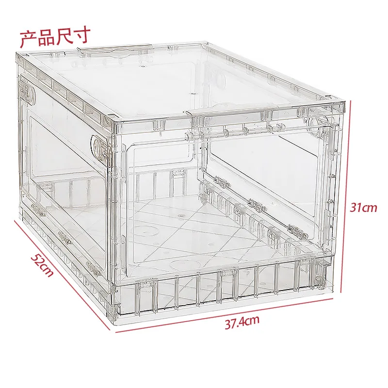 Foldable 60L Transparent Storage Box with Wheels, Collapsible Plastic Storage Bin for Car Trunk and Home, Clear Container with