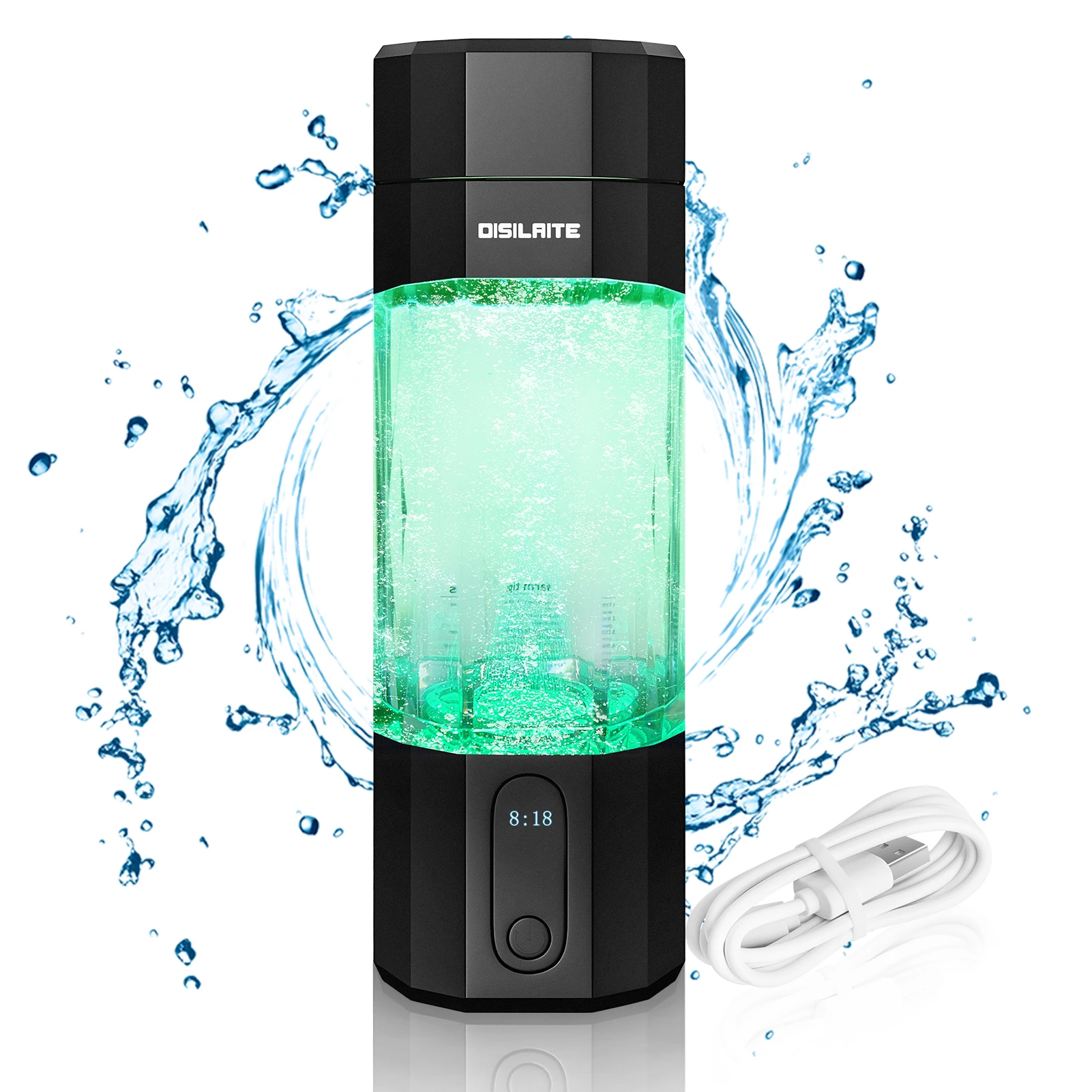 10000PPB+ Hydrogen Water Bottle SPE PEM Technology Hydrogen Water Generator with Seven Colorful Light-Best Hydrogen Water