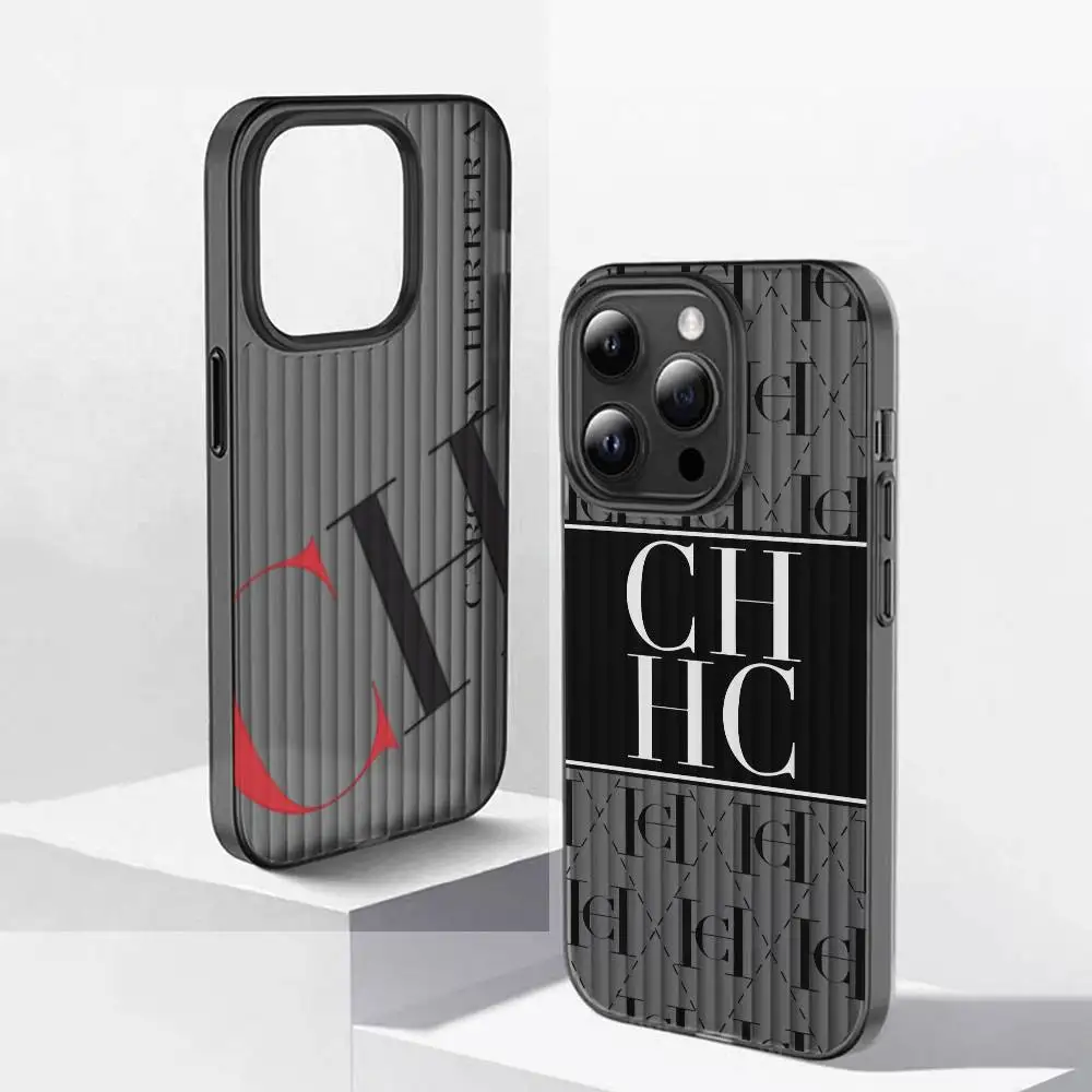 Funda para Teléfono C-Carolinas Fashion H-Herreras para iPhone 17 16 15 14 13 12 11 Pro Max Plus, Carcasa Trasera con Bumper Corrugado