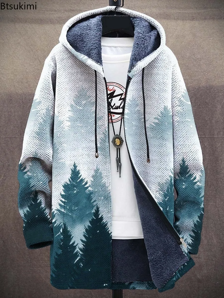 Nuevos cárdigans para hombre, abrigos con estampado de animales, gráficos artísticos impresos, chaquetas gruesas de invierno de felpa, ropa informal de moda, ropa Unisex