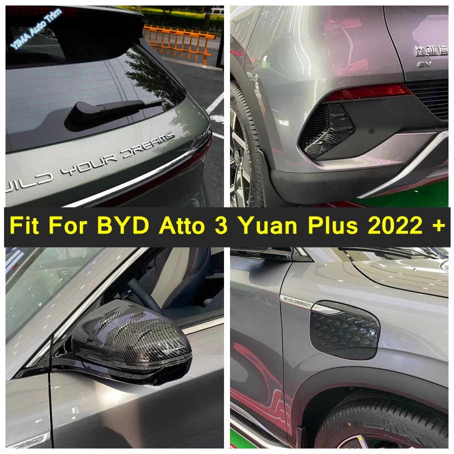 

ABS Auto Fog Lights Lamp / Rearview Mirror / Charging Port Decor Panel Accessories Cover Trim For BYD Atto 3 Yuan Plus 2022 2023