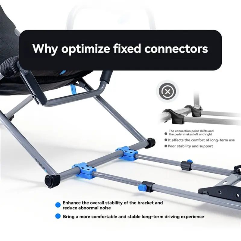 B92B Pedal Fixing Connector for Playseat Challenge X Edition for Seat Reinforcement Kit Sim Racing Mount Stability Mod Black
