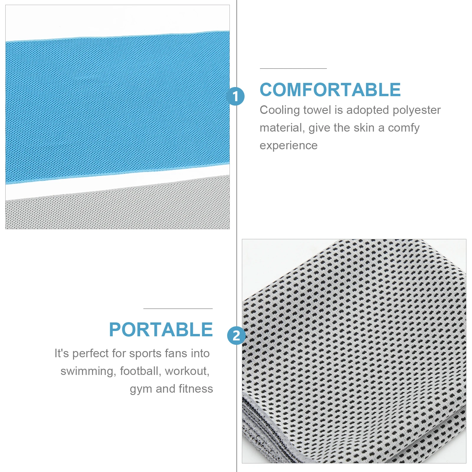 

2Pcs Cooling Towels Polyester Quick Dry Sports Sweat Towels Neck Cooler Evaporative Summer Supplies H Washable Outdoor