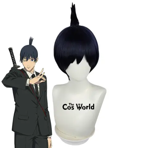Chainsaw Man Hayakawa Aki 30cm Kort Rak Anime Cosplay Peruker Fiber Värmebeständigt Syntetiskt Hår + Perukmössa 10 best sales Aki cosplay motorsågsman - №2