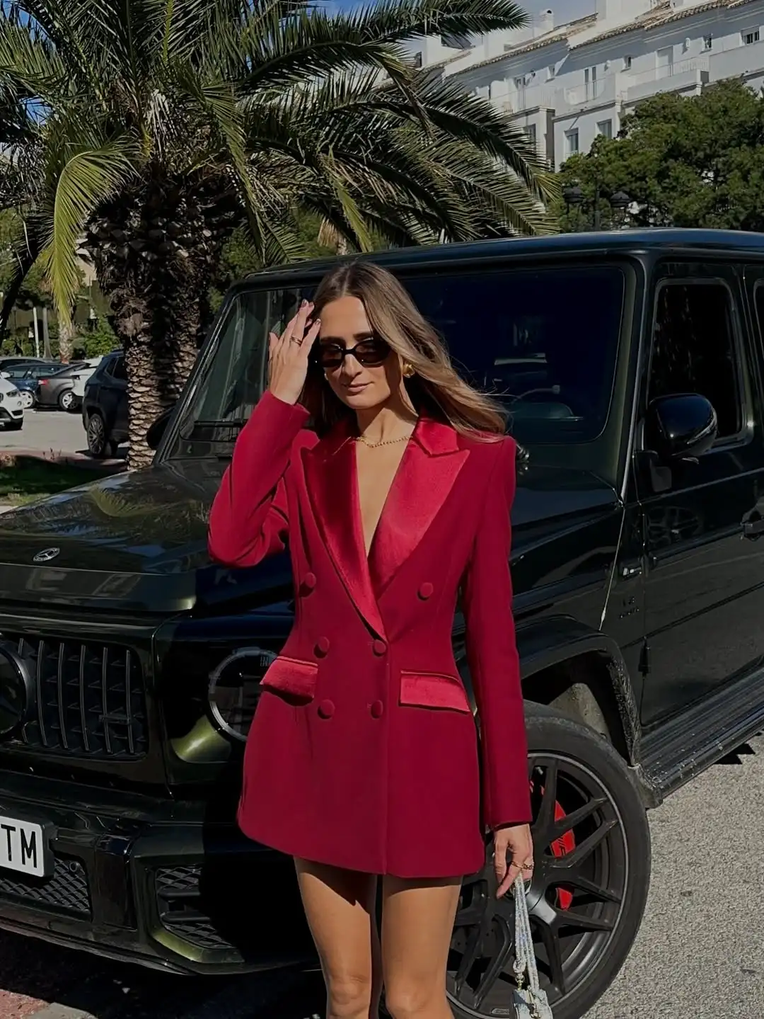 Satin Patchwork Taille Cinching Anzug Kleid Frauen Chic Lange Ärmeln V-ausschnitt Zweireiher Kurze Kleider 2026 Frühling Casual Wear