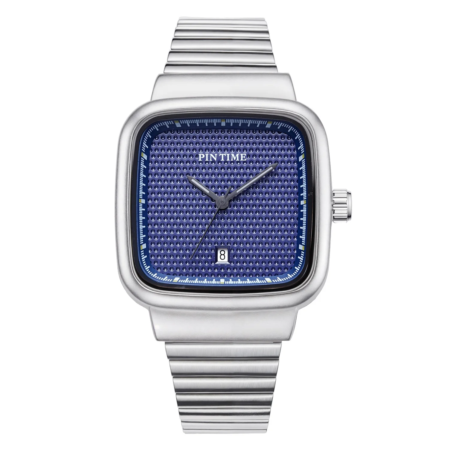 Square Steel Band Calendar Waterproof Fashion Quartz Watch for Women with Business Style Pin Buckle