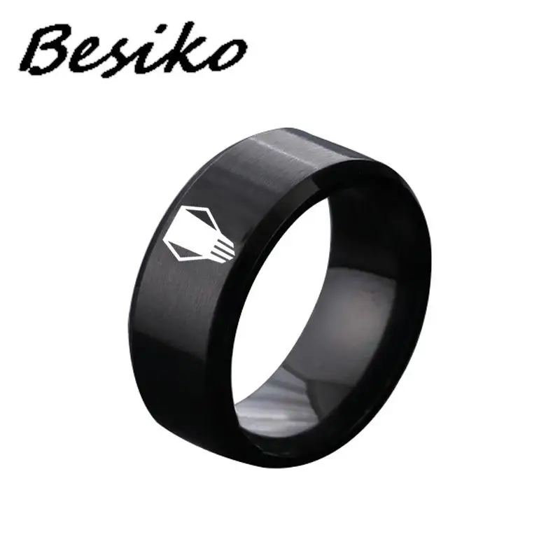 Besiko Cosplay Jewelry Men Stainless Steel Little Finger Rings Anime My Hero Academia Ring Jewelry Accessories Anime Fans Gifts