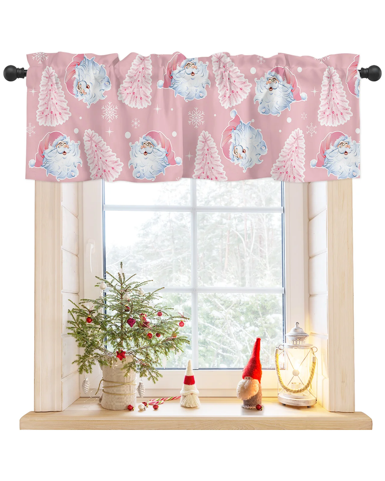 ZEDLIYU Valances for Windows Kitchen Living Room Small Window Valance powdered Christmas Snowman Xmas 1 Panel, 54 x 18 Inch