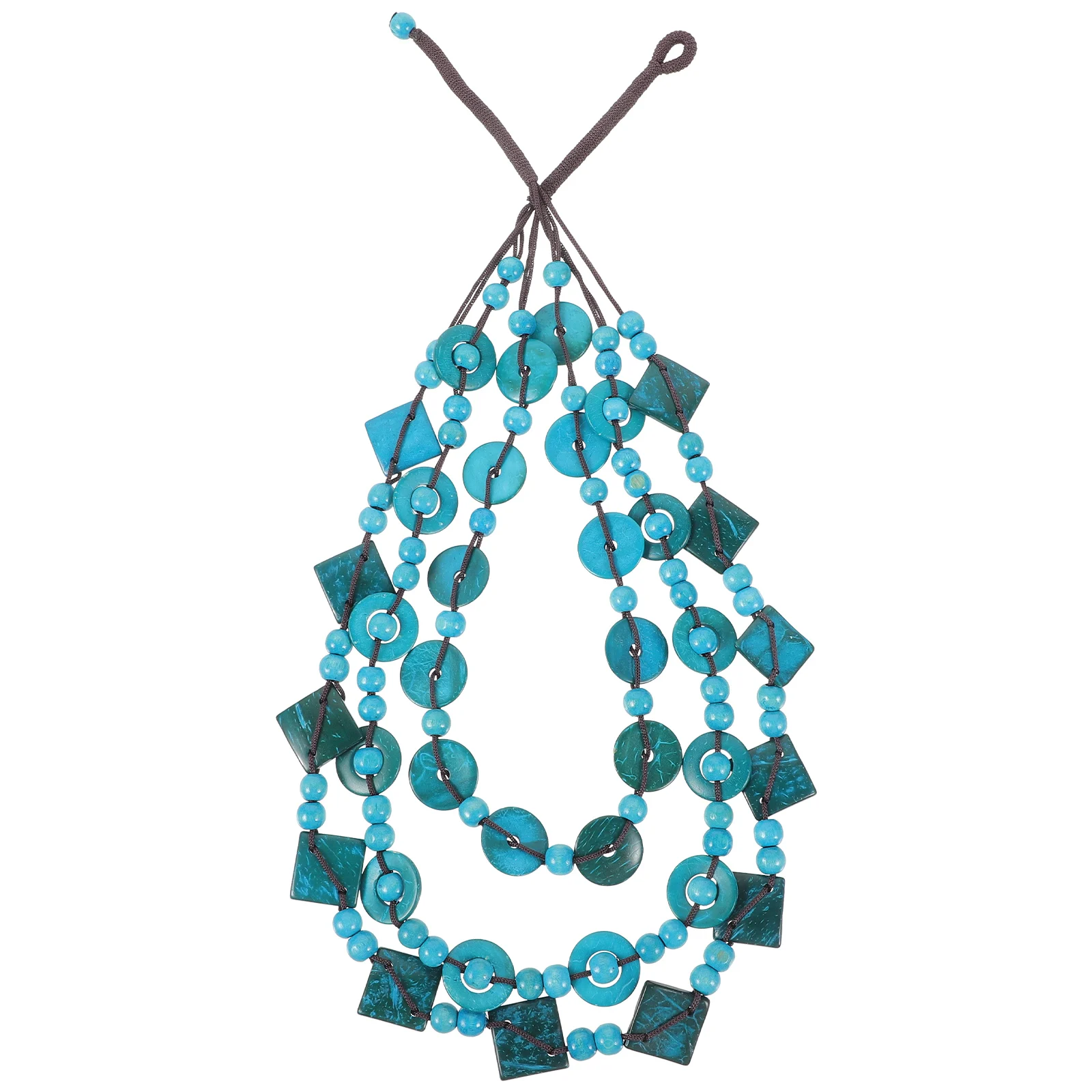 Retro geflochtene Kokosnussschale handgestrickter Holz Strandschmuck für Frauen Böhmen Stil Anhänger Ozean Halskette