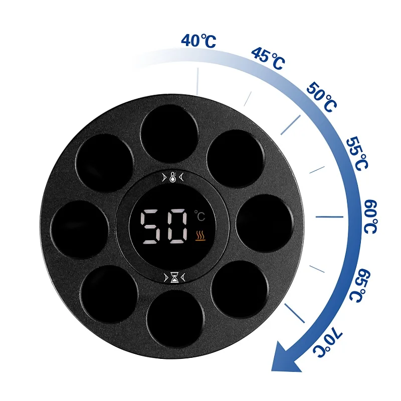 Tandheelkundige harsverwarmer voor verwarming, verzachting van tandheelkunde, composietmateriaal, timergestuurde temperatuurweergave met 8 verwarmingsslots