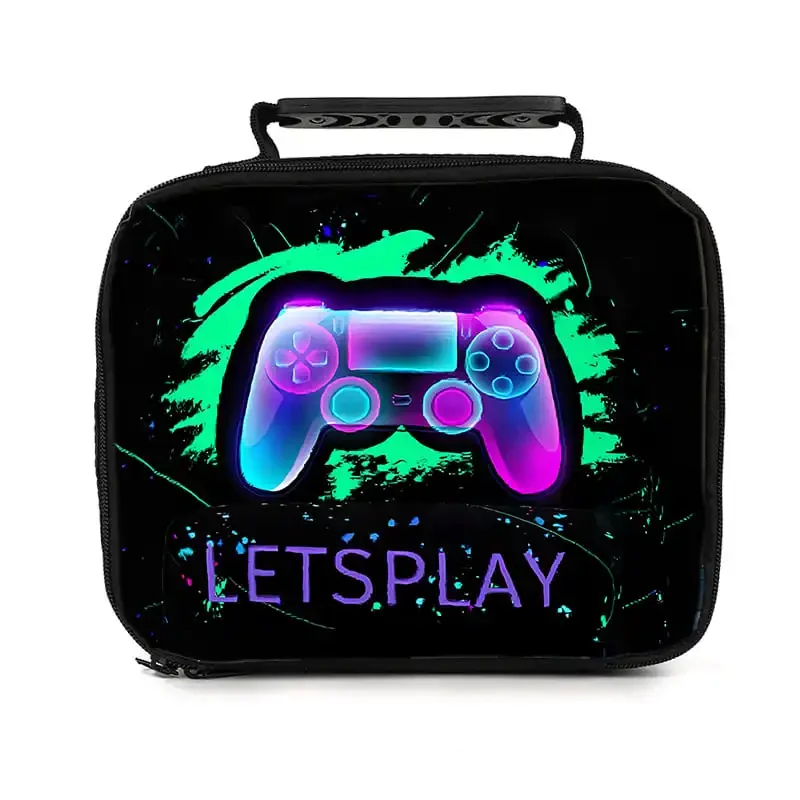 حار أذرع التحكم في ألعاب الفيديو الكتابة على الجدران يده حقيبة التبريد حقيبة الغداء لصبي والفتيات أفضل الهدايا ثلاثية الأبعاد الكرتون المدرسة بينتو للأطفال