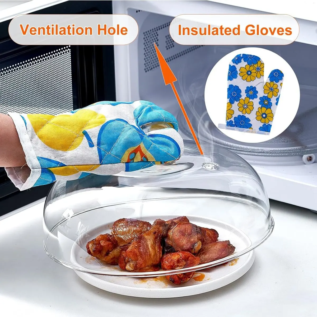 2026 + High Borosilicate Glass Microwave Splatter Cover for Food, Non- Plastic-Free Microwave Lid (10 Inch)