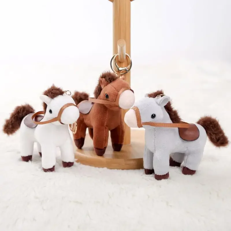 

Милый Reins Horse, мини-подвеска, брелок, плюшевая игрушка, кавайная реалистичная имитация животного, мягкая кукла, сумка, декор, подарок другу и ребенка