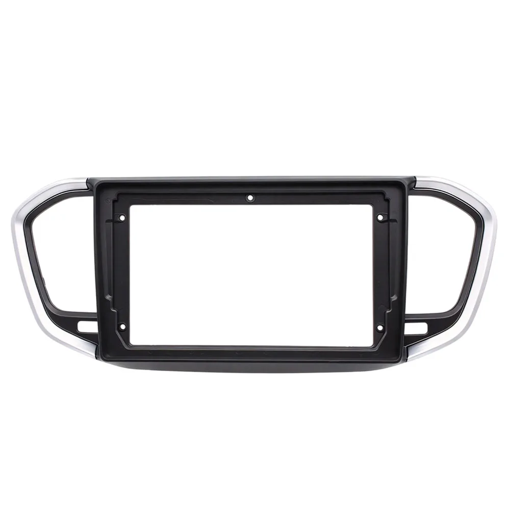 9 Inch Car Radio Fascia Frame With Canbus Box Decoder For Lada Vesta NG 2023 LHD Black With Silver Stripe Android Dash Panel Kit