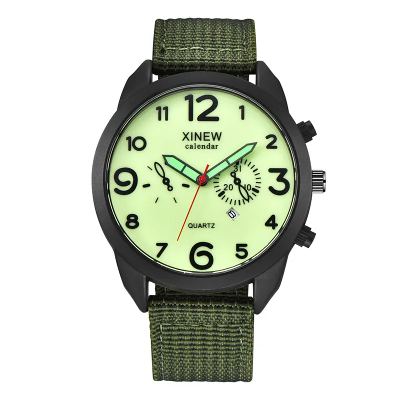 

Montre Homme XINEW Brand Men Watches Students Boys Casual Nylon Band Military Date Quartz Watch Reloj Hombre Relogio Masculino