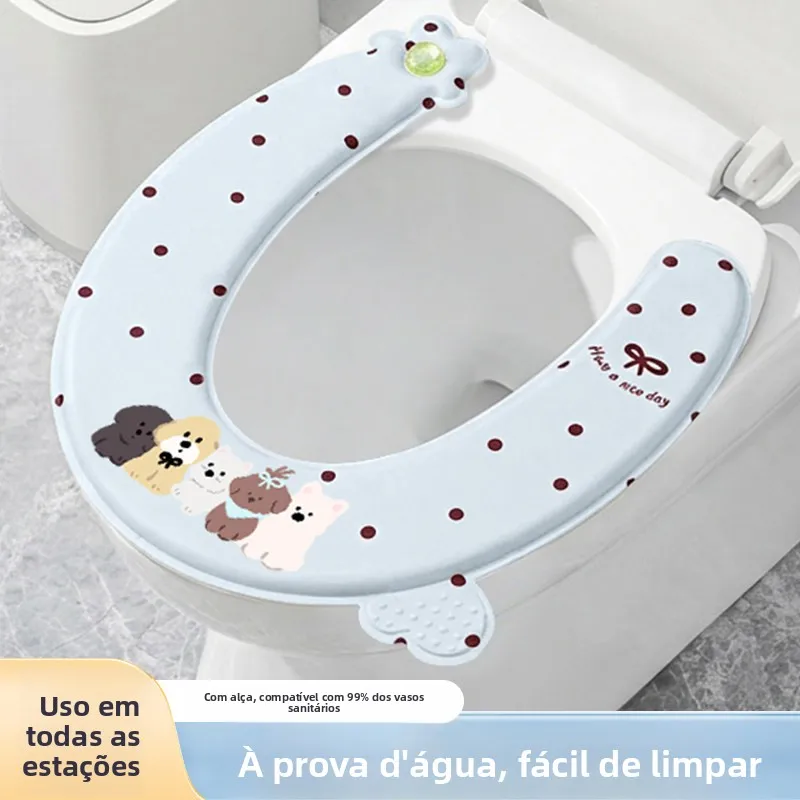 2026年新型防水トイレシートクッション四季通用トイレシートカバー粘着式洗濯不要マットソフトキュートスタイル大人用