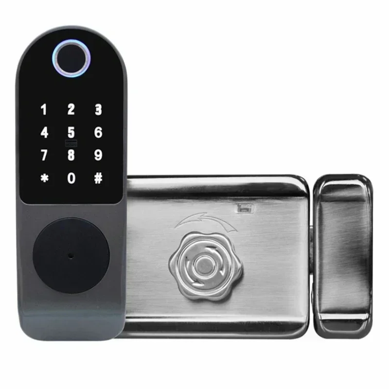 Tuya WIFI Smart Lock Fingerprint Lock Outdoor Gate Lock Password IC Card NFC Remote App Unlock Home Electronic Rim Locks