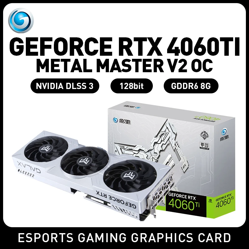 

GALAX RTX4060Ti Metal Master V2 OC RTX4060TI 4nm GDDR6 8G 128bit Gaming Graphics Card New PCI Express 4.0 x 16 NVIDIA GPU