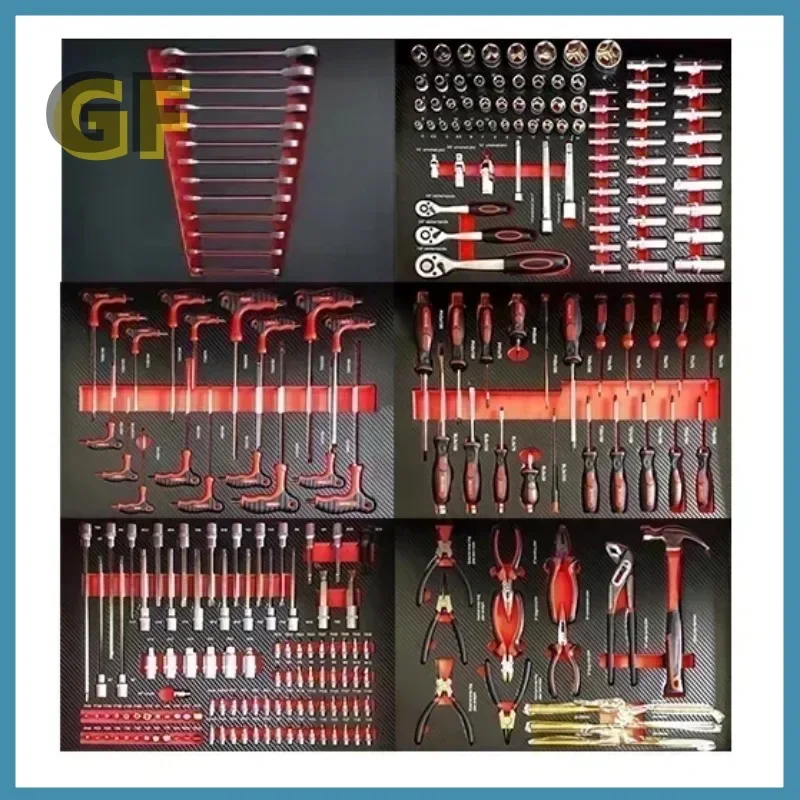 7 Drawers Garage Storage 200-421Pcs Tool Sets Box Chest Workshop Trolley Cabinet for Auto Repair Tools Packaging Home Use