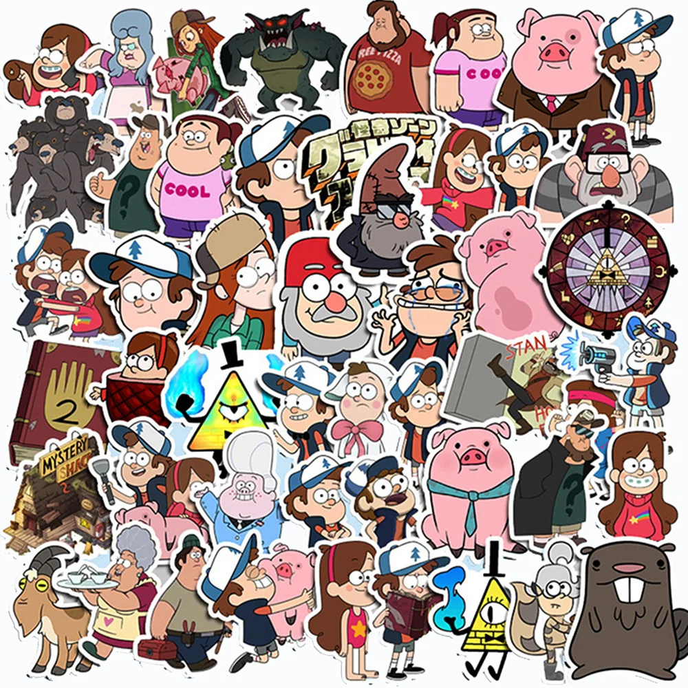 10/30/50pcs Disney Cute Cartoon Gravity Falls Stickers Graffiti Kids Decal Toy Luggage Water Bottle Phone Classic Anime Sticker