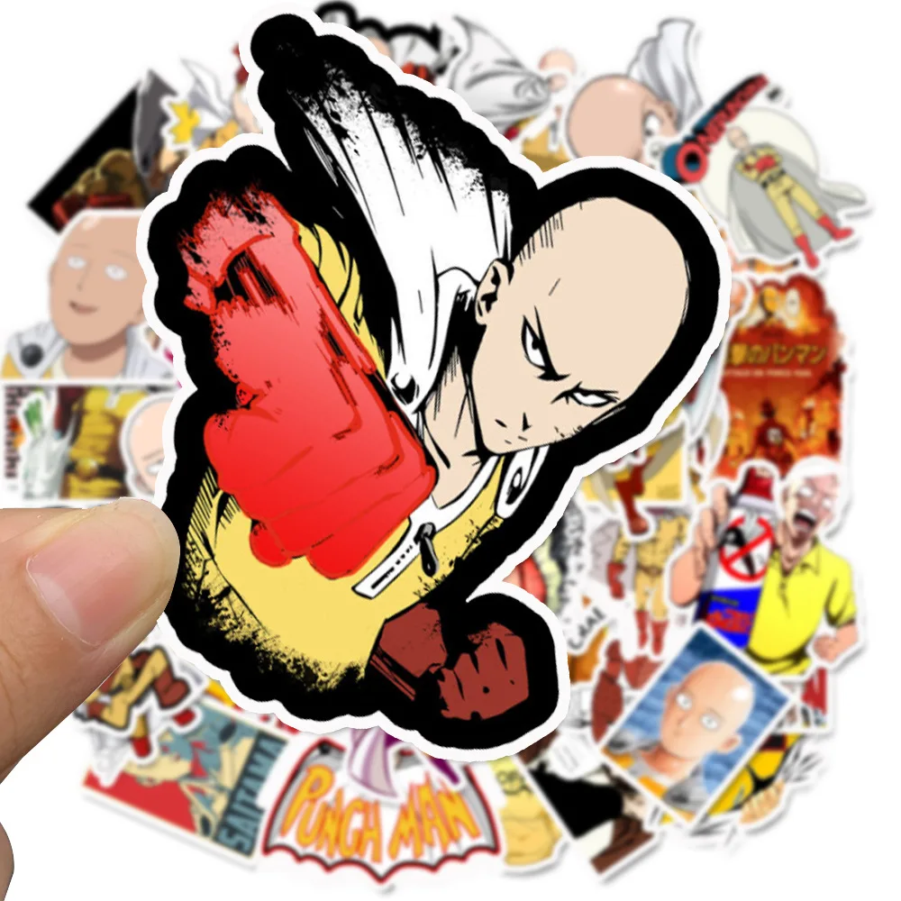 49pcs/set ONE PUNCH-MAN Stickers Saitama Genos Sticker One Punch Man Laptop Computer Bike Car Letter Stationery Stickers