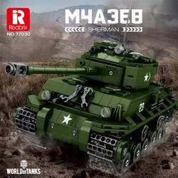 World Of Tanks Series Building Blocks M4A3E8 Sherman Main Battle Tank Model Bricks Desktop Display Adults DIY Toys Idea Gifts