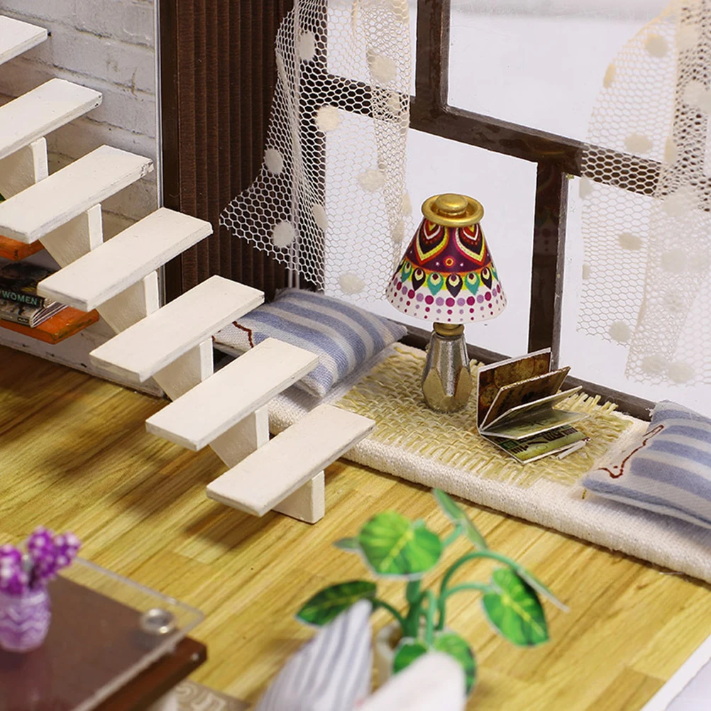 

Handmade Mini House Wooden Assembly Model Kit Creative Educational Room Decor for Kids Family Gift Standard