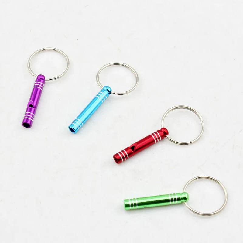 Outdoor Tools Training Whistle Camping Hiking Multifunctional Aluminum Emergency Survival Whistle Portable Keychain