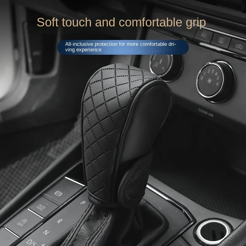 Car Shift Handle Cover PU Leather Anti-slip Wear-resistant Universal Car Automatic Gear Sheath Vehicle Decoration Protector Case