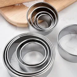 Round Stainless Steel Biscuit Mold Dumpling Skin Cutting Mold DIY Biscuit Pastry Cake Baking Tools Kitchen Baking Gadget