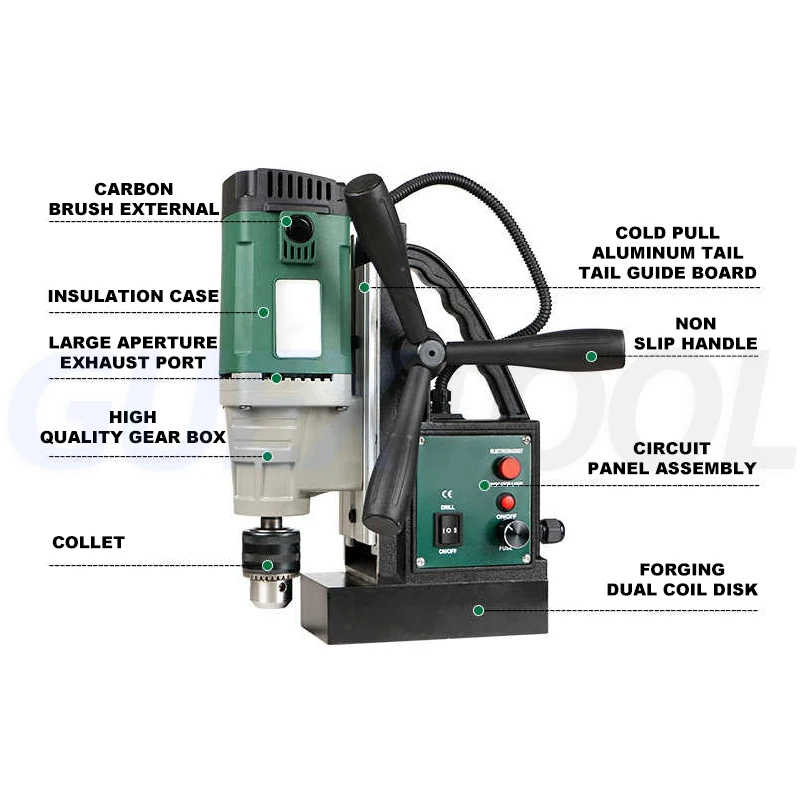 2026 Hot selling220V Magnetic Drill Industrial Grade Magnetic Base Drill Speed Regulation Tapping Forward Reverse Directions Dri