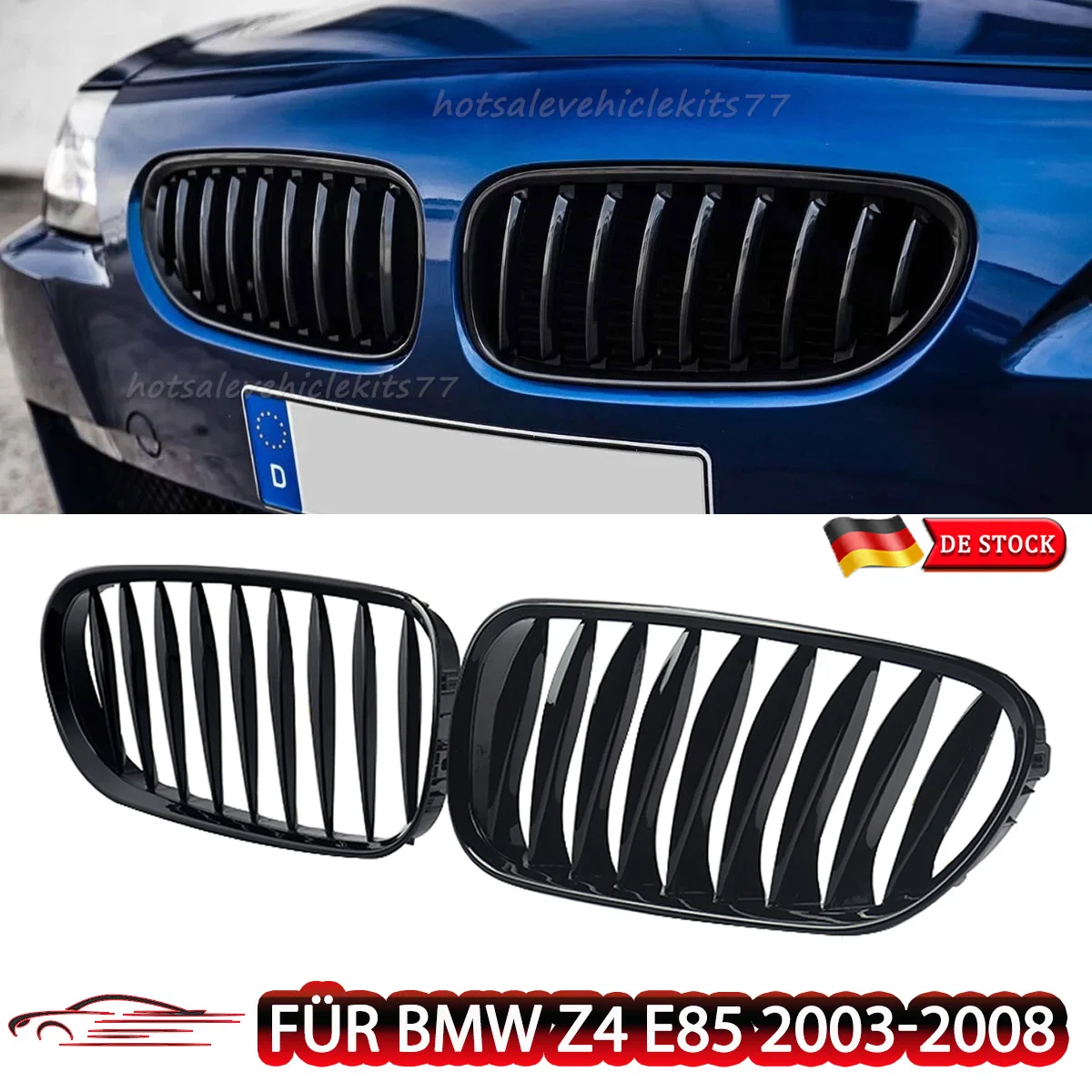 for BMW Z4 E85 Front Bumper Kidney Grille Grill 2003-2008 Centre Racing Upper Hood Grille Mesh M Roadster E85 2006–08 view 4
